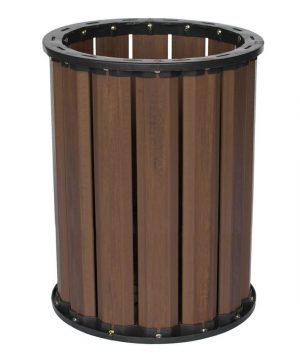lixeira de madeira plástica sem tampa linha ibiara 94 litros